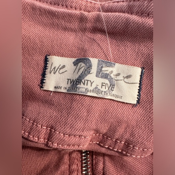 New WE THE FREE People Virgo Front Zip Mini Jean Skirt Mauve Denim Exposed Zip - Picture 4 of 7